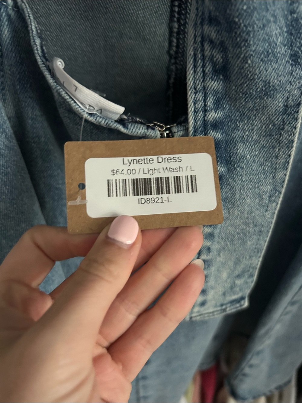 vestique Light Blue Denim Mini Dress - Picture 3 of 3